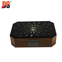 DS Angle Science Fiction Glass Customized Wholesale Walnut With Fingerprint Code Lock Jewelry Box